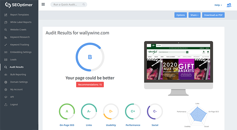 Ferramenta de auditoria SEO